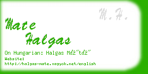 mate halgas business card